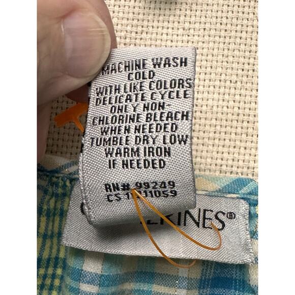 Catherines Women’s 1X 18/20 Teal Blue/Yellow/White 3/4 Sleeves Spring Easter - Picture 10 of 12